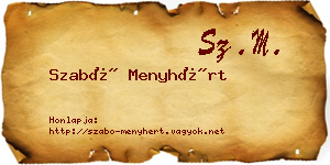 Szabó Menyhért névjegykártya