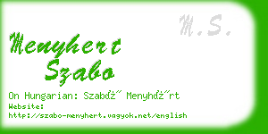 menyhert szabo business card